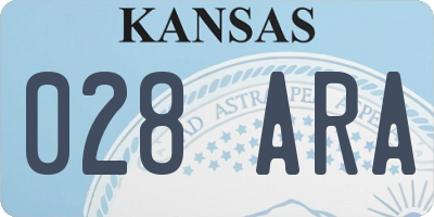 KS license plate 028ARA
