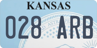 KS license plate 028ARB