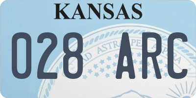 KS license plate 028ARC