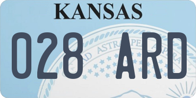 KS license plate 028ARD