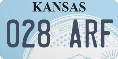 KS license plate 028ARF