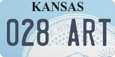 KS license plate 028ART