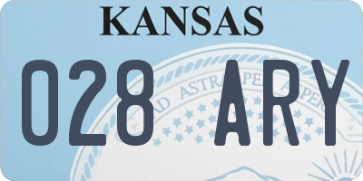 KS license plate 028ARY