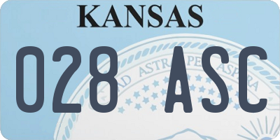 KS license plate 028ASC