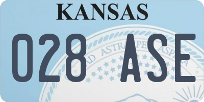 KS license plate 028ASE
