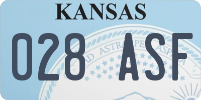 KS license plate 028ASF