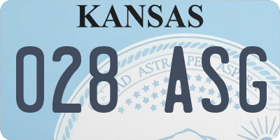 KS license plate 028ASG