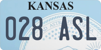 KS license plate 028ASL