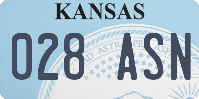 KS license plate 028ASN