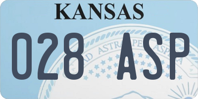 KS license plate 028ASP