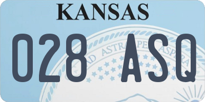 KS license plate 028ASQ