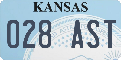 KS license plate 028AST