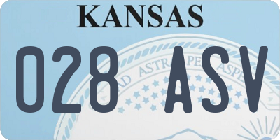 KS license plate 028ASV