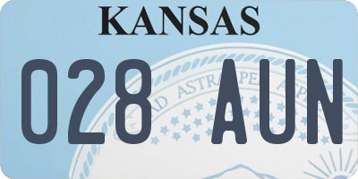 KS license plate 028AUN