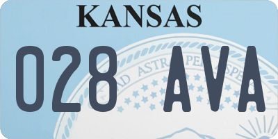 KS license plate 028AVA