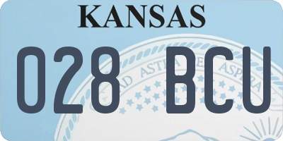 KS license plate 028BCU