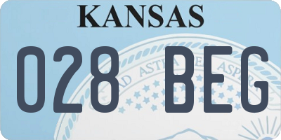 KS license plate 028BEG