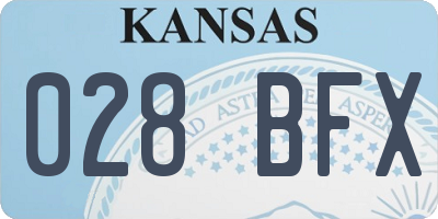 KS license plate 028BFX