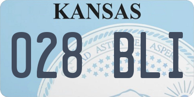 KS license plate 028BLI