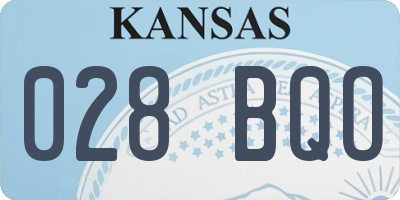 KS license plate 028BQO