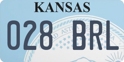 KS license plate 028BRL