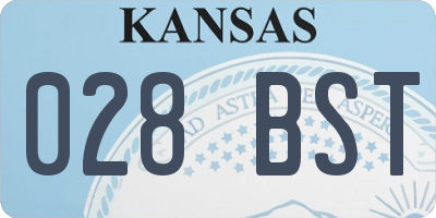 KS license plate 028BST