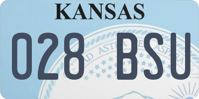 KS license plate 028BSU