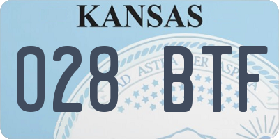KS license plate 028BTF