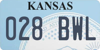 KS license plate 028BWL