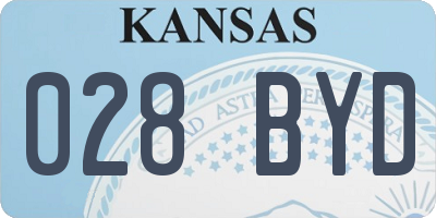 KS license plate 028BYD