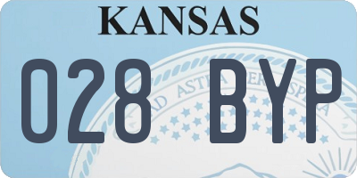 KS license plate 028BYP