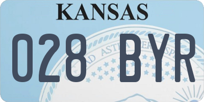 KS license plate 028BYR