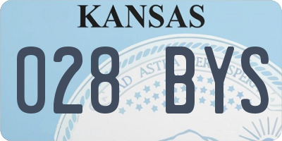 KS license plate 028BYS