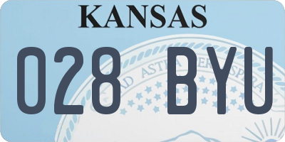 KS license plate 028BYU