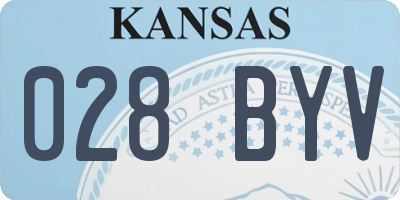 KS license plate 028BYV