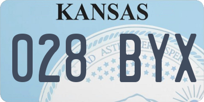 KS license plate 028BYX