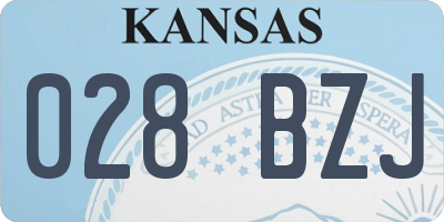 KS license plate 028BZJ