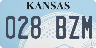 KS license plate 028BZM