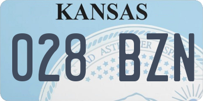 KS license plate 028BZN