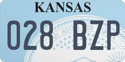 KS license plate 028BZP