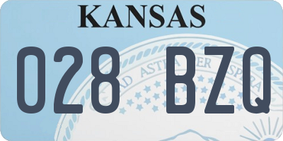 KS license plate 028BZQ