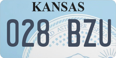 KS license plate 028BZU