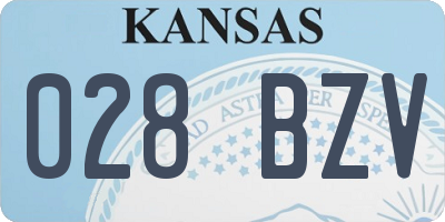 KS license plate 028BZV