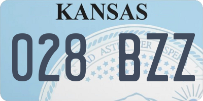 KS license plate 028BZZ