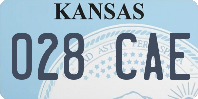 KS license plate 028CAE