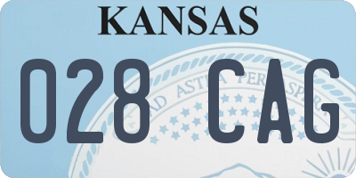 KS license plate 028CAG