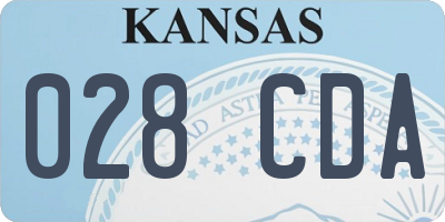KS license plate 028CDA