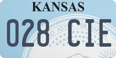 KS license plate 028CIE