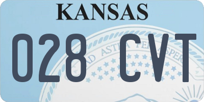 KS license plate 028CVT