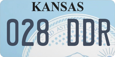 KS license plate 028DDR